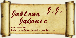 Jablana Jakonić vizit kartica